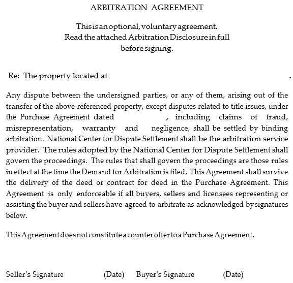 free arbitration agreement template 2