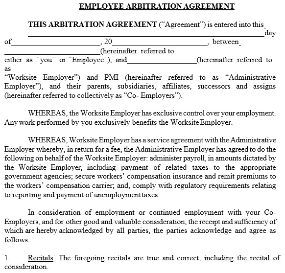 free arbitration agreement template 7