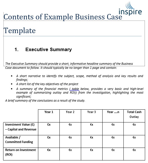 free business case template 8