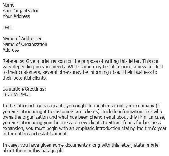 free business introduction letter 6