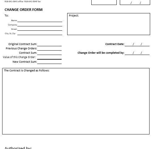 free change order template 7