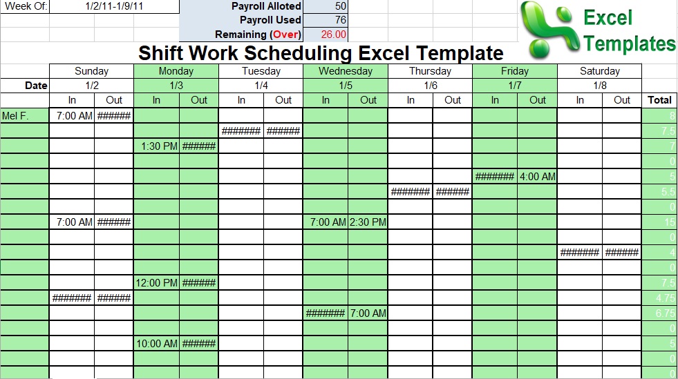 free dupont shift schedule template 1