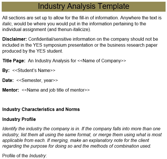 free industry analysis template