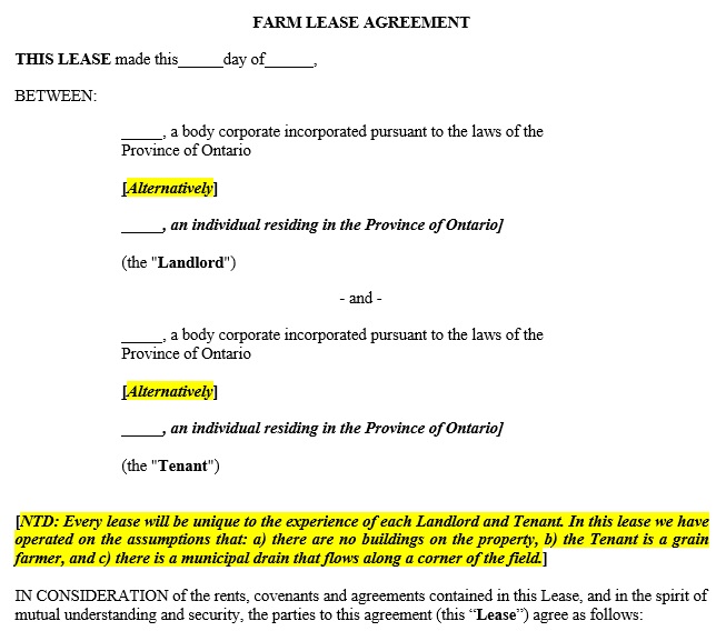 free land lease agreement template 2