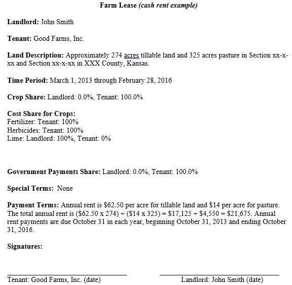 free land lease agreement template