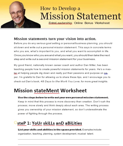 free mission statement template 10