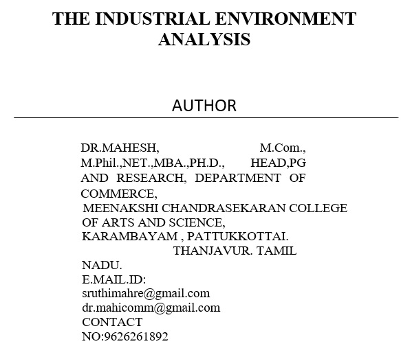 industry environment analysis template