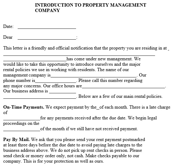 introduction to property management company