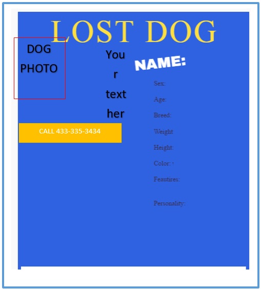 lost dog flyer template word