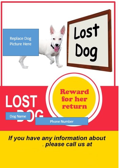 missing dog poster template