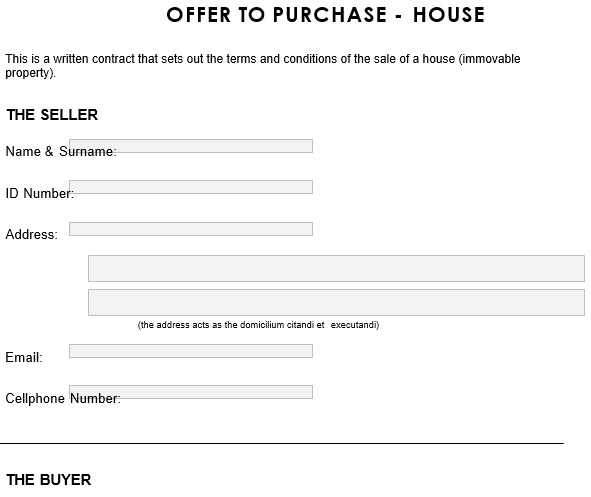 offer to purchase house template