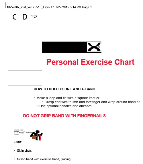 personal exercise chart