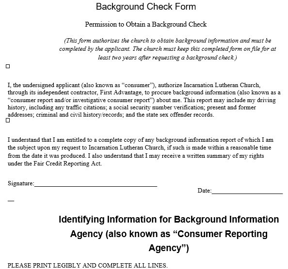 printable background check form