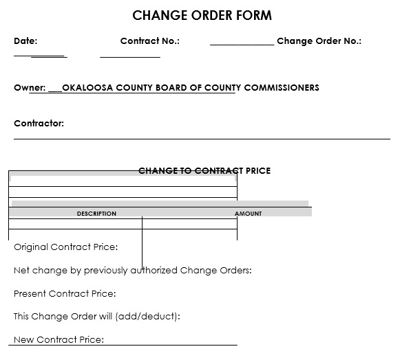 printable change order form