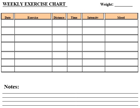 printable exercise chart 9
