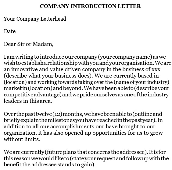 sample business introduction letter to prospective clients