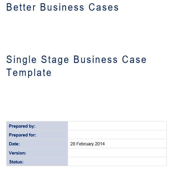 single stage business case template