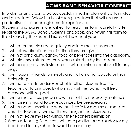 agms band behavior contract template