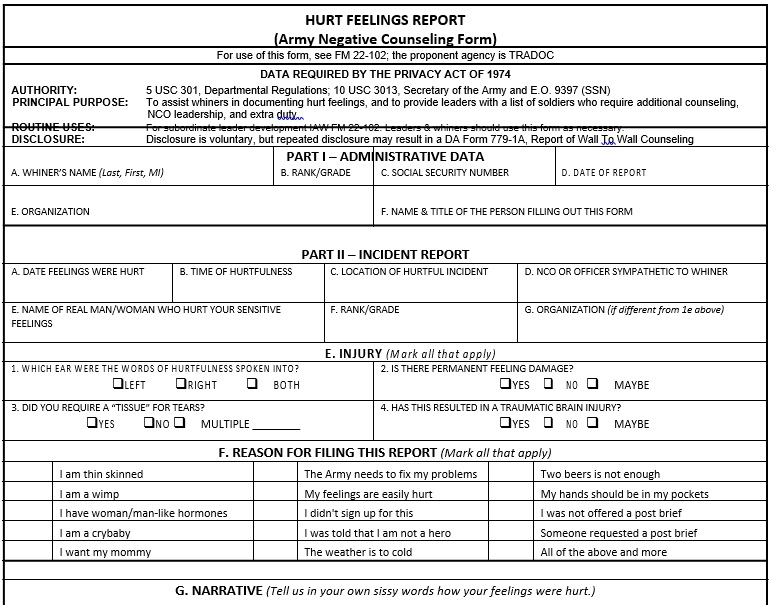 army negative counseling form