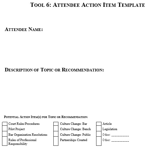 attendee action item template