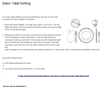 basic table setting template