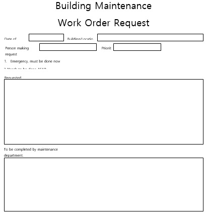 building maintenance work order request form