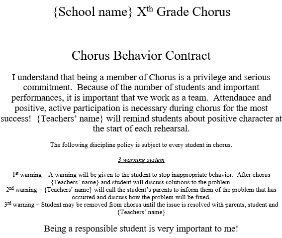 chorus behavior contract template
