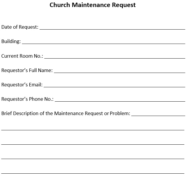 church maintenance request form