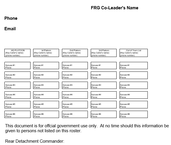 family readiness key caller phone tree roster template