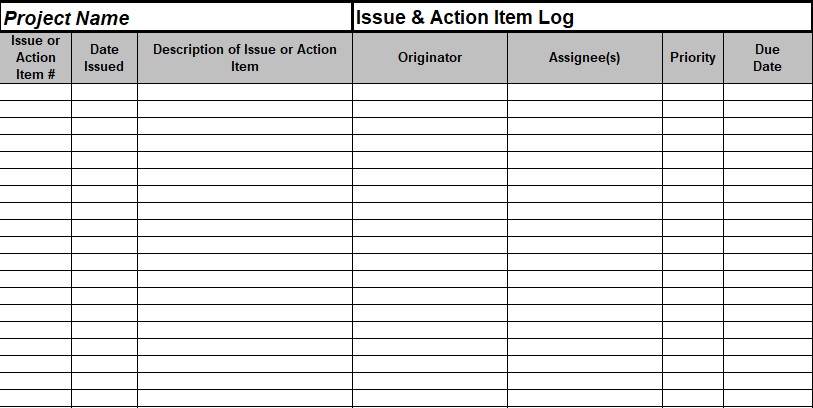 free action item template 11