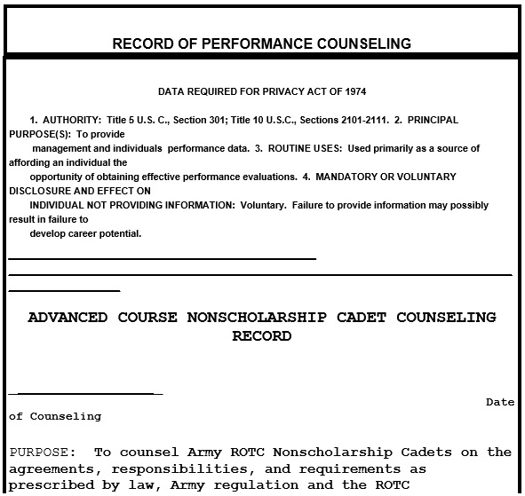 free army counseling form 3