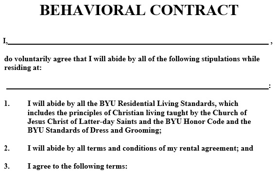 free behavior contract template 2