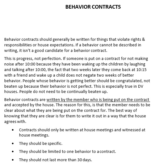free behavior contract template 3
