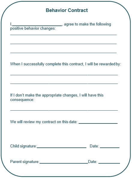 free behavior contract template 4