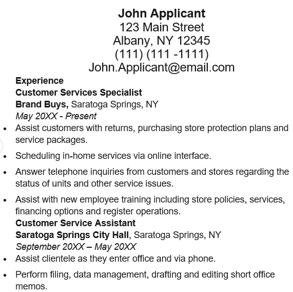 free customer service resume template 8