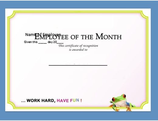 free employee of the month certificate template 7