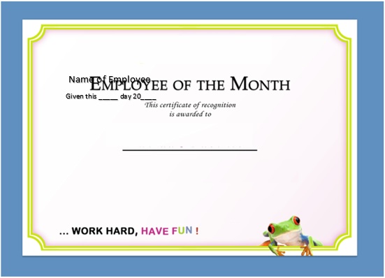 free employee of the month certificate template 7