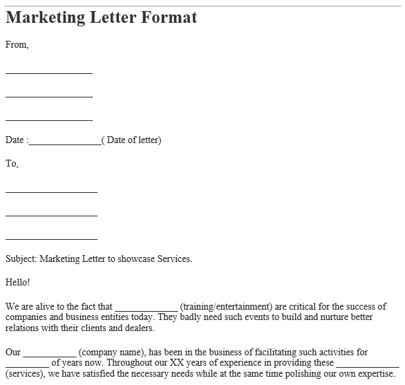 free fillable marketing letter