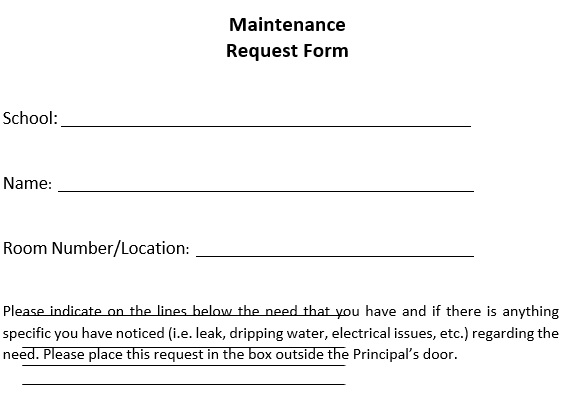 free maintenance request form 1
