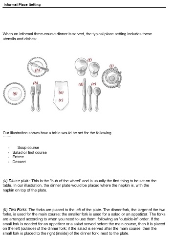 informal place setting template