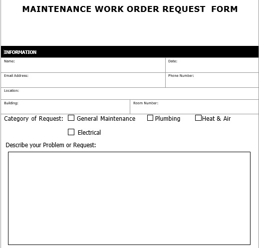 maintenance work order request form