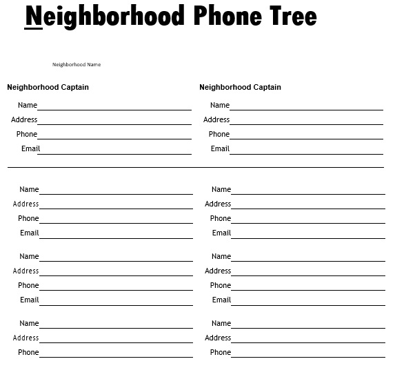neighborhood phone tree template