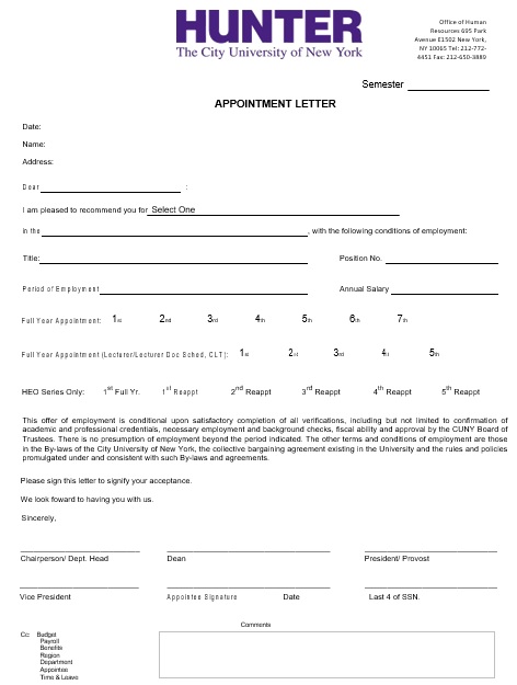 printable appointment letter 2