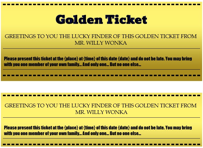 Golden Ticket Template - PDF Templates