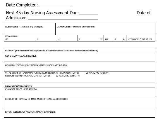 printable nursing assessment form 4