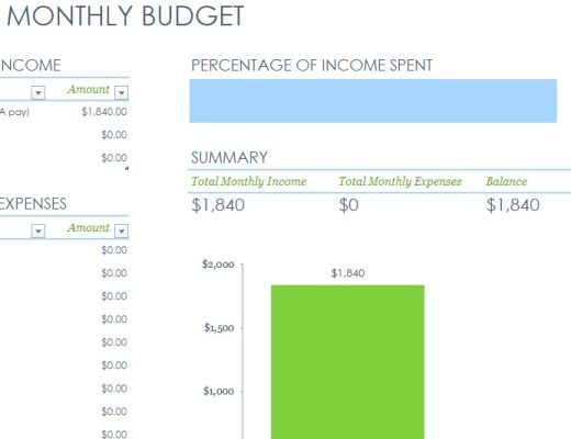 simple monthly expenses template