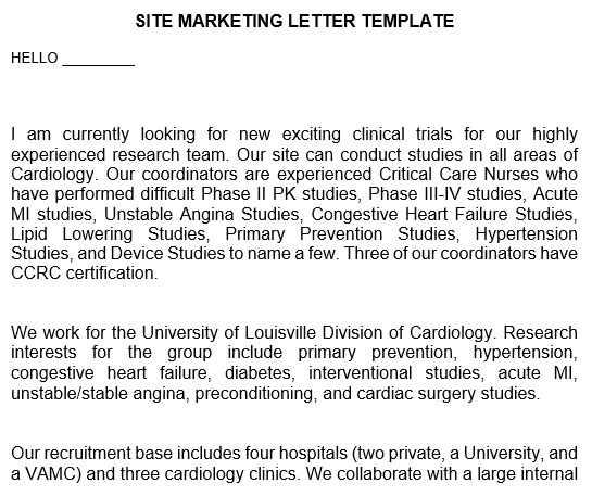 site marketing letter template