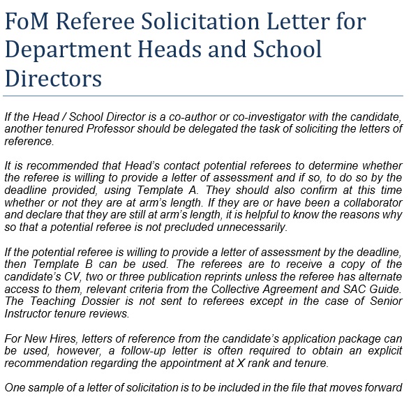 solicitation letter for department heads and school directors