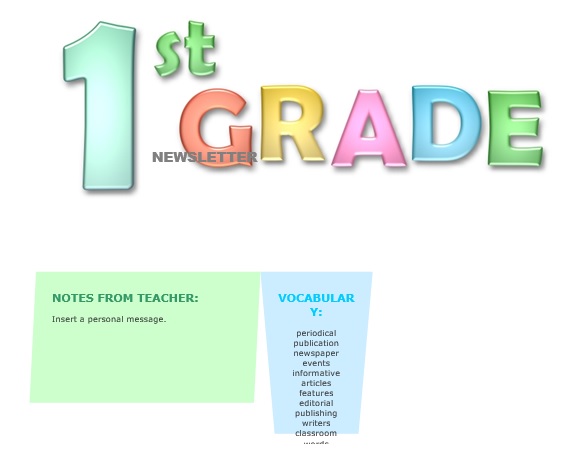 1st grade classroom newsletter template