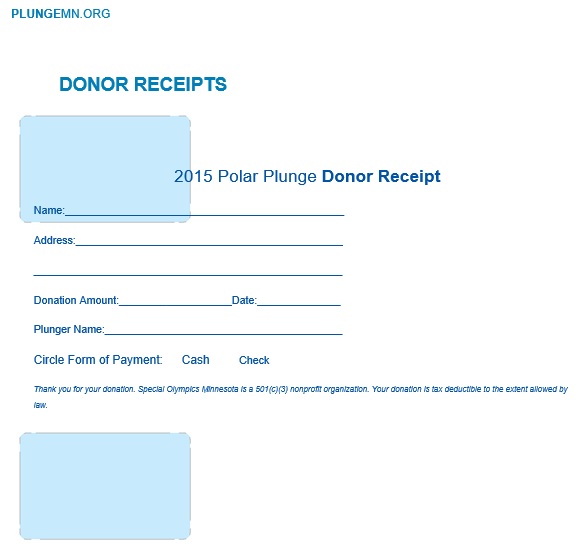 2015 polar plunge donor receipt